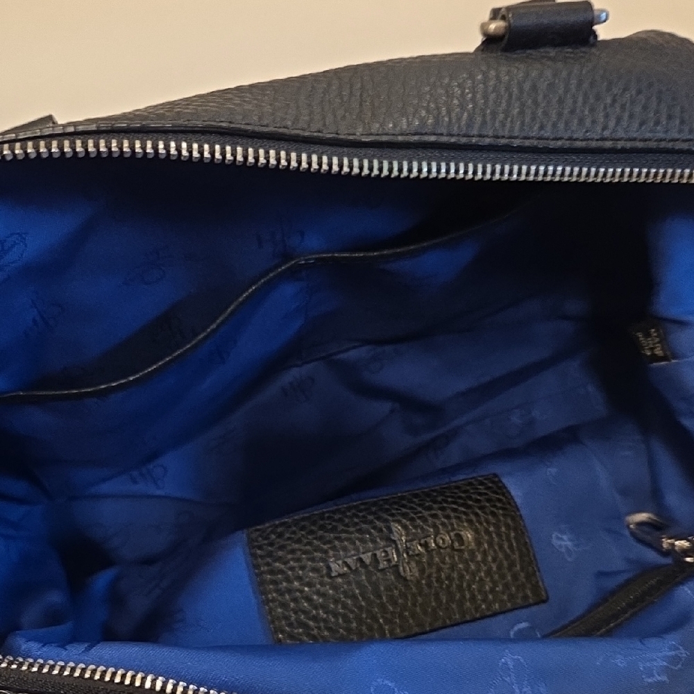 Cole Haan NWOT Black Pebble Leather Satchel - Picture 7 of 8